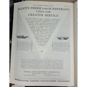 1927 Elliott Fisher Sundstrand Office Appliance Ad